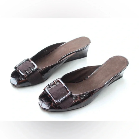 Stuart Weitzman peep toe mules - Picture 11 of 12